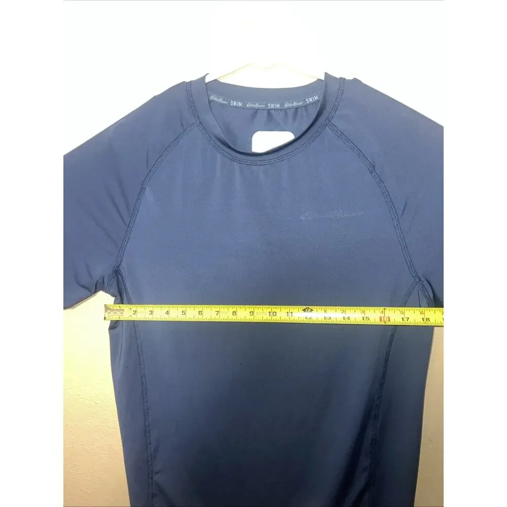 EDDIE BAUER SWIM T SHIRT SHORT SLEEVES RASHGUARD LOGO BLUE COLOR MEN SIZE MEDIUM